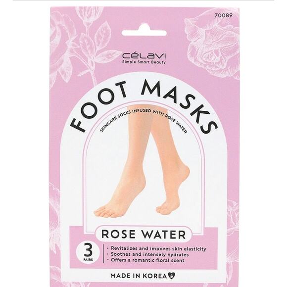 K-Care: Celavi 3 pairs of Rose Water Foot Masks*KOREAN SKINCARE - Picture 1 of 2
